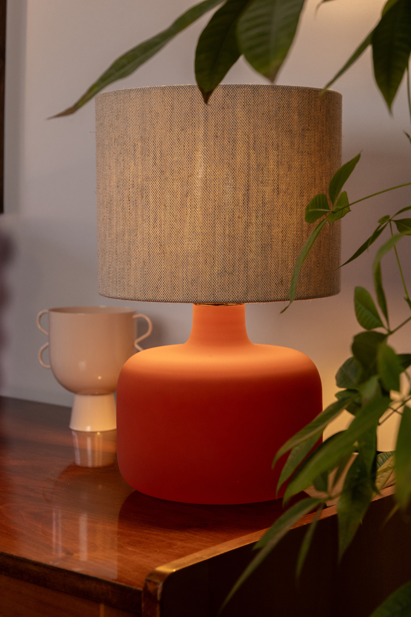 LORA table lamp flax, terracotta base