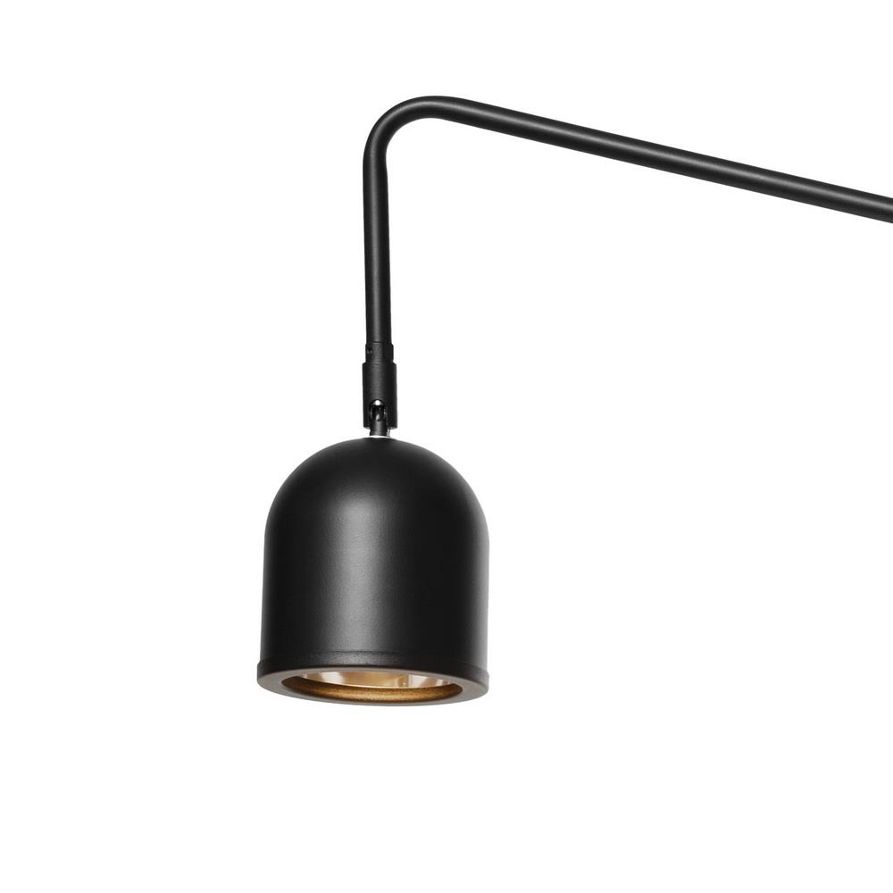 GASPAR wall lamp black, on a cantilever, with an on/off switch