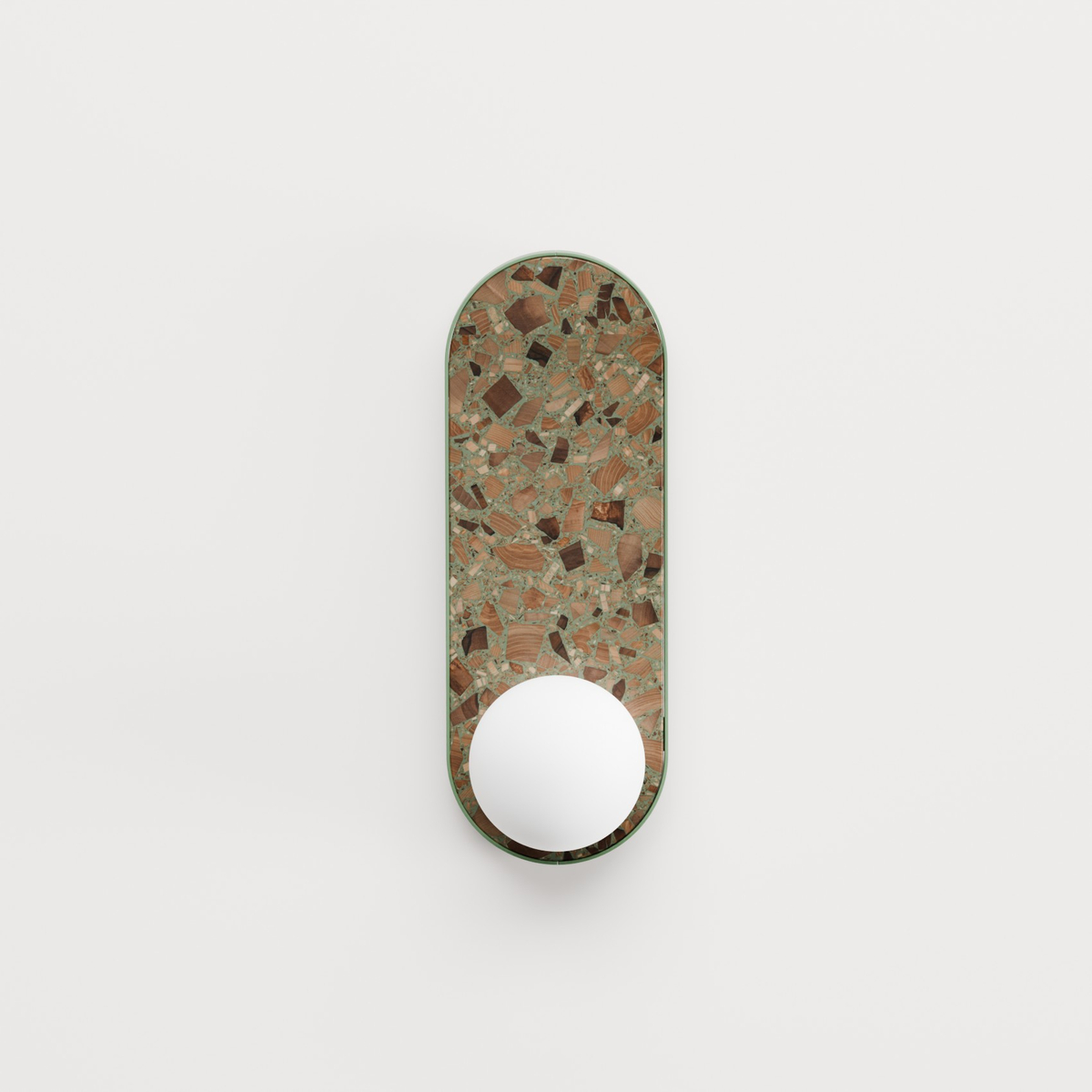 Oval wall lamp LEGRA IP44, sage