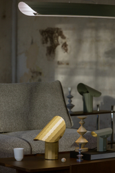 APOLIN table lamp with perforated canopy, 30 cm, brushed brass