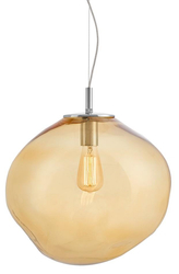 AVIA L amber pendant lamp, 40 cm, chrome