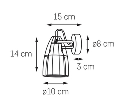 Kinkiet czarny FRAME 1 KASPA, Kaspa