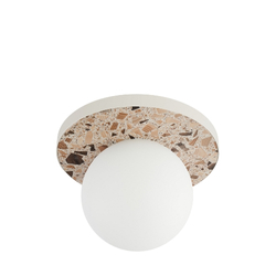 Round wall lamp LEGRA IP44, terracotta