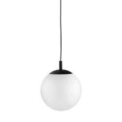 Lampa wisząca ALUR S czarna, biały klosz, 25 cm