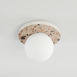Round wall lamp LEGRA IP44, terracotta