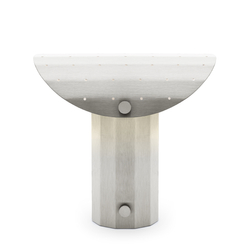 Lampa stołowa APOLIN z perforowanym daszkiem, 30 cm, szczotkowana stal