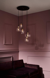 Lampa wisząca pięciopunktowa LONGIS GOLD 5 na plafonie