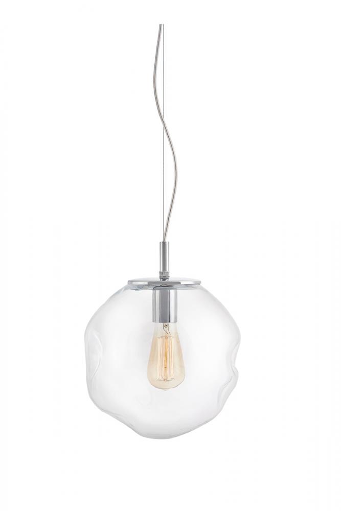 AVIA M transparent pendant lamp, 30 cm, chrome