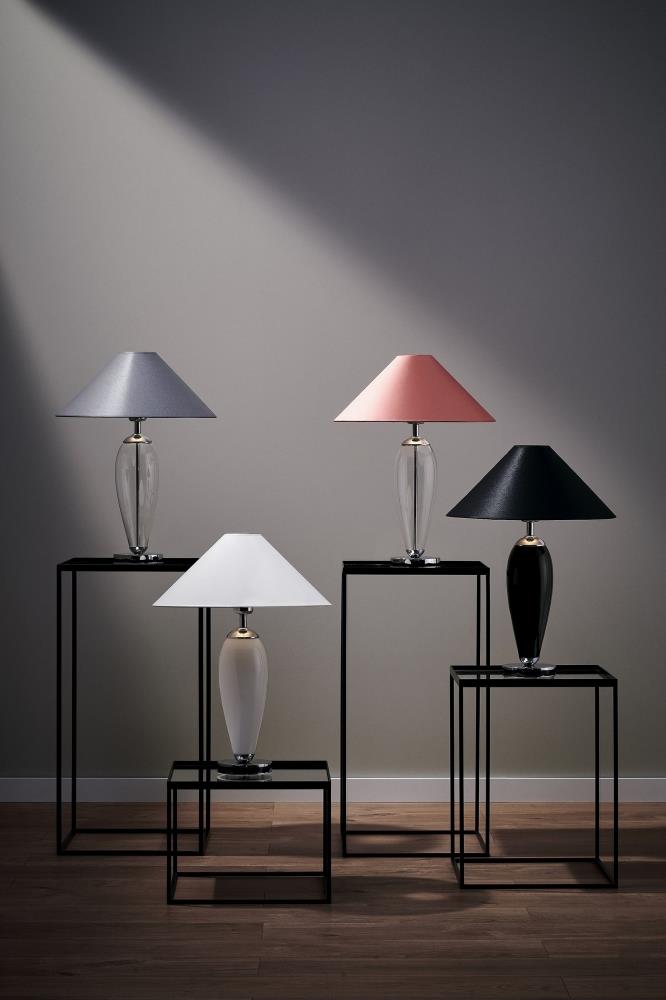 REA SILVER table lamp black, with transparent base