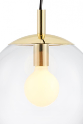 ALUR S gold pendant lamp, transparent shade, 25 cm
