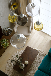 AVIA M pendant lamp smoky, 30 cm, chrome