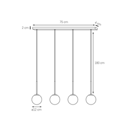 Lampa wisząca LAMIA LISTWA 4 KASPA chrom, Kaspa