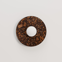 Round wall lamp LEGRA IP44, dark brown