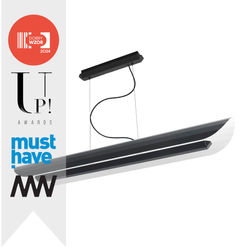 APOLIN 120 cm linear pendant lamp, black and white