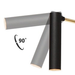 Wall lamp LARS black, with on/off switch, on arm