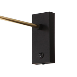 Wall lamp LARS black, with on/off switch, on arm