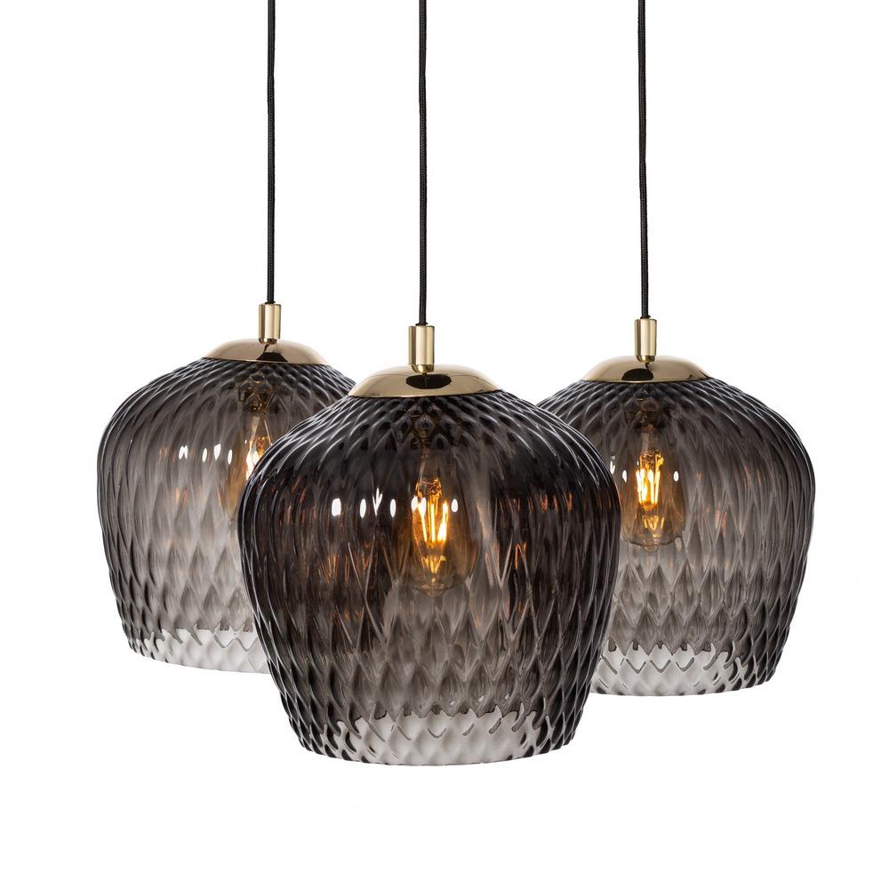 VENUS 3 three-point pendant lamp in graphite, on a plafond