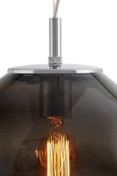 Lampa wisząca AVIA M przydymiona, 30 cm, chrom