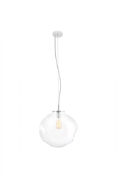AVIA L transparent pendant lamp, 40 cm, chrome