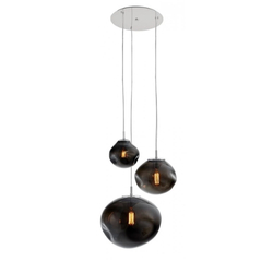 AVIA 3 three-point pendant lamp smoky, chrome