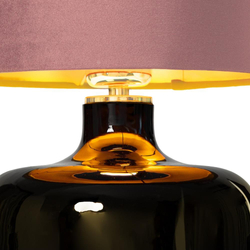 Lampa stołowa LORA różowa, czarna podstawa
