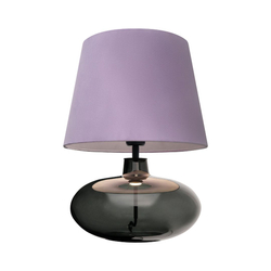 Lampa stołowa SAWA VELVET fiołkowa, przydymiona podstawa
