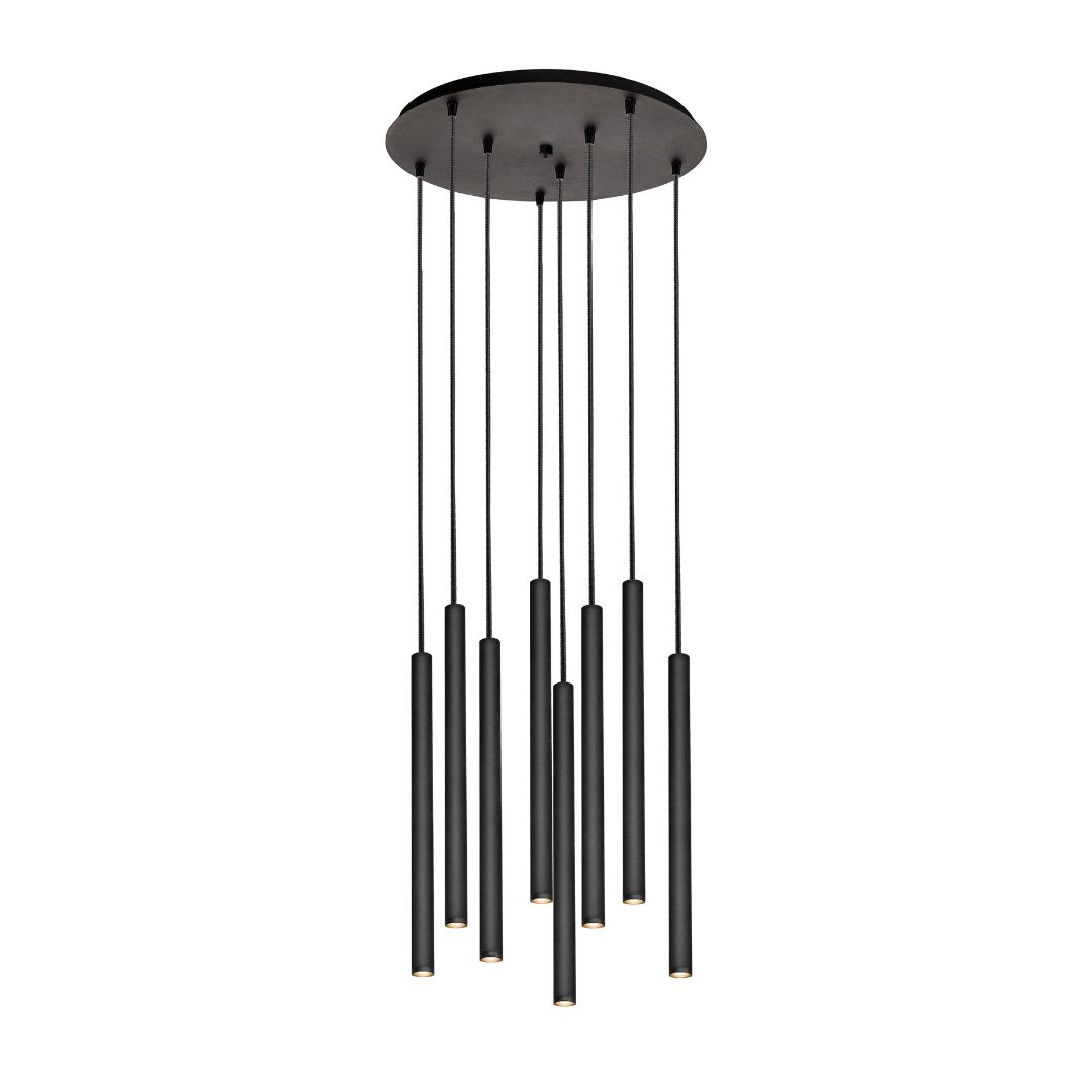 ROLL 8 eight-point pendant lamp black