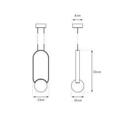 Lampa wisząca owalna LEGRA IP44, kremowa