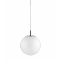 ALUR S chrome pendant lamp, white shade, 25 cm