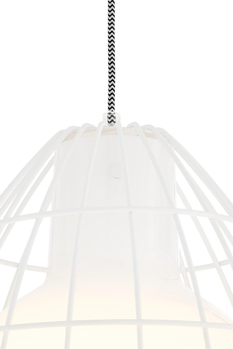 FRAME L pendant lamp white, black and white wire