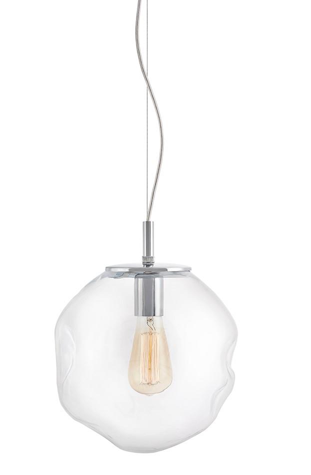 Lampa wisząca AVIA M transparentna, 30 cm, chrom