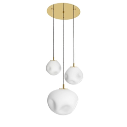 CLOE 3 gold three-point pendant lamp