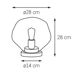 Lampa stołowa szklana AVIA KASPA dymna, Kaspa