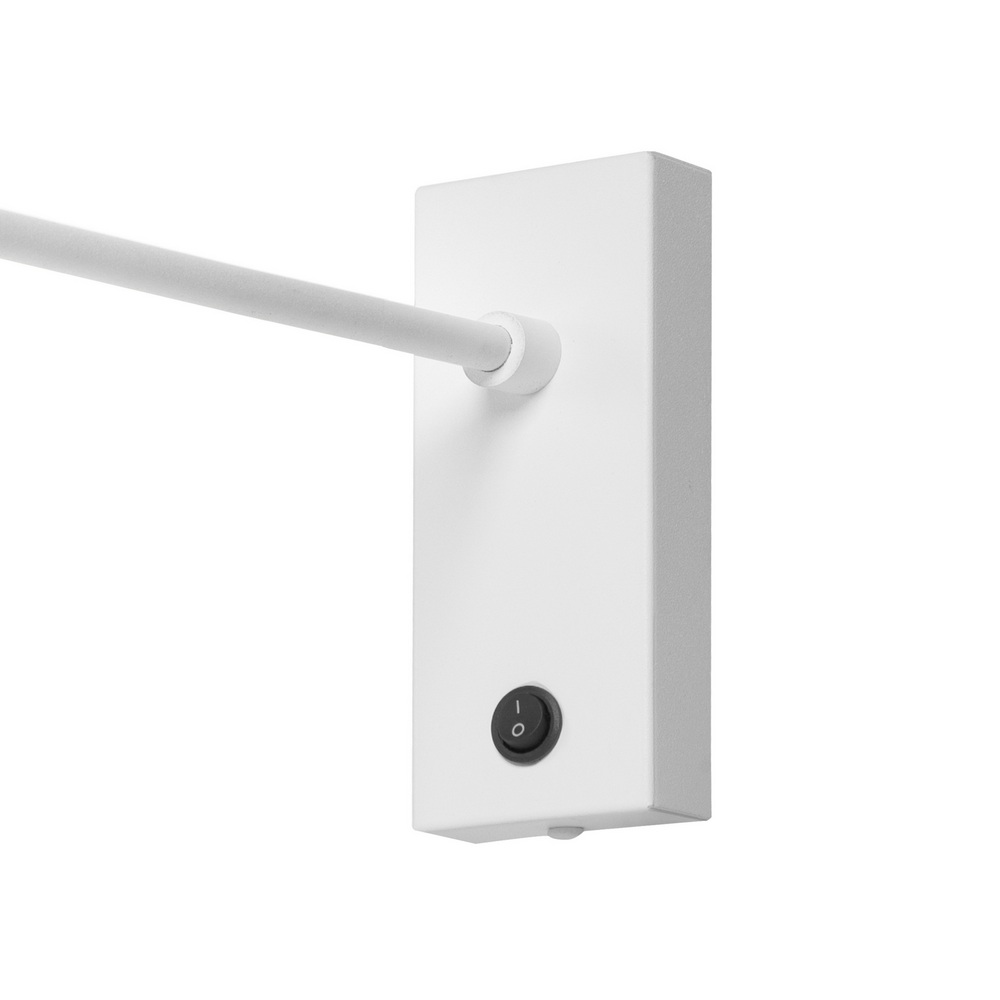 Wall lamp ROLL white, on a cantilever, with an on/off switch