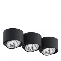 LUMOS 3 three-point ceiling spotlight black, 42 cm