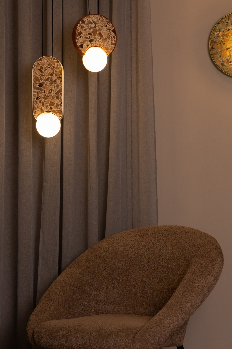 Round wall lamp LEGRA IP44, terracotta