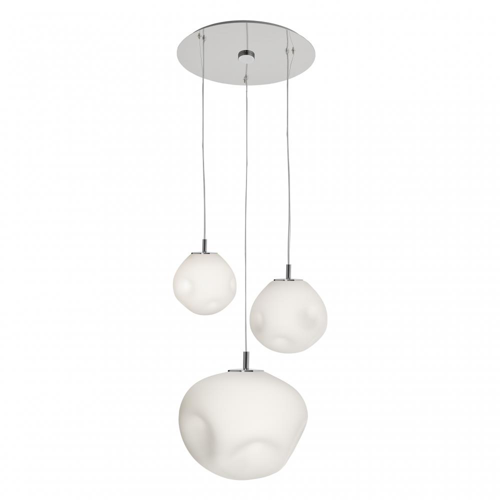 CLOE 3 chrome three-point pendant lamp