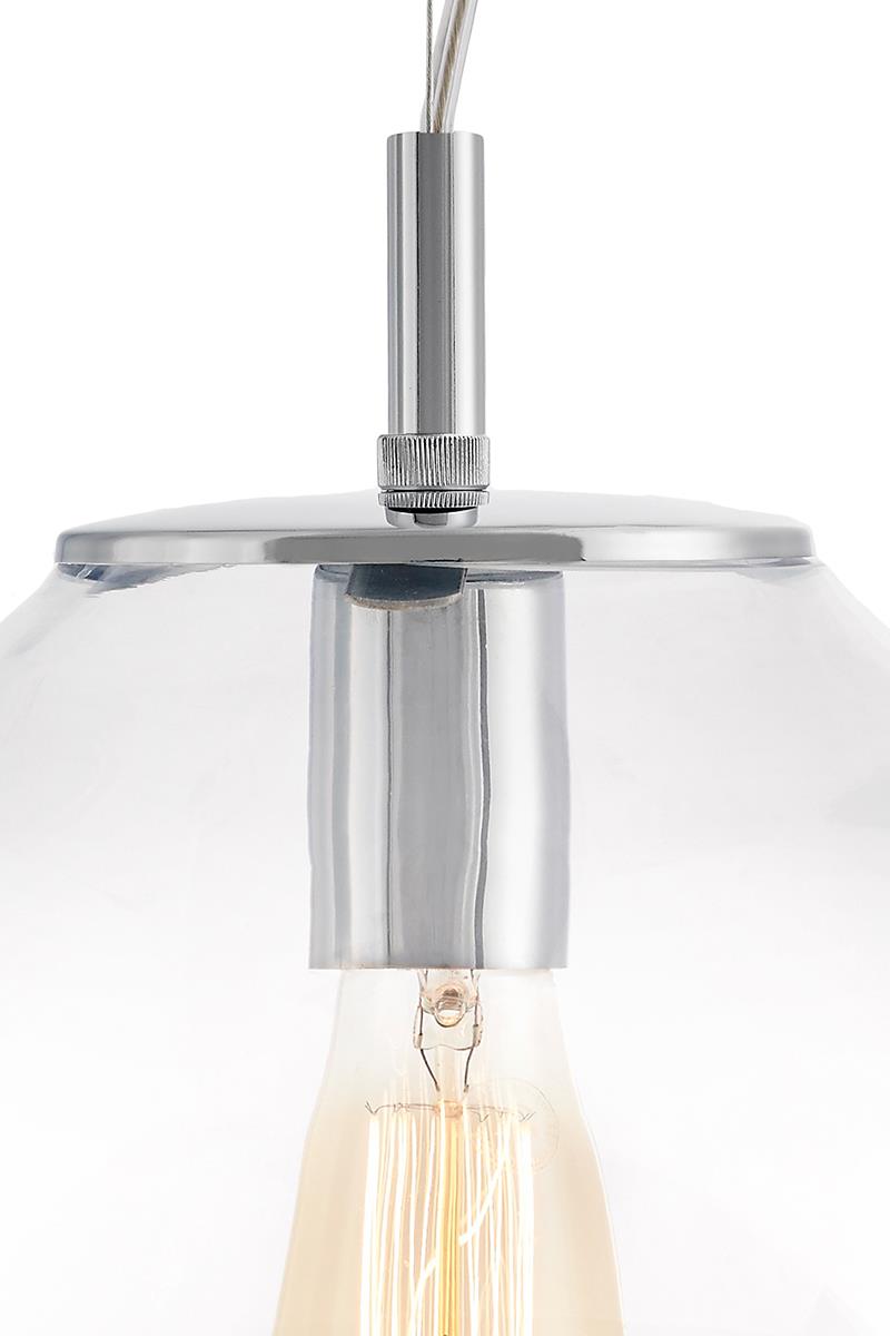 Lampa wisząca AVIA L transparentna, 40 cm, chrom