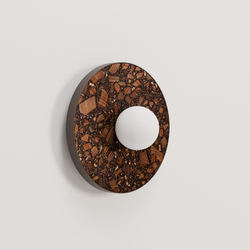 Round wall lamp LEGRA IP44, dark brown