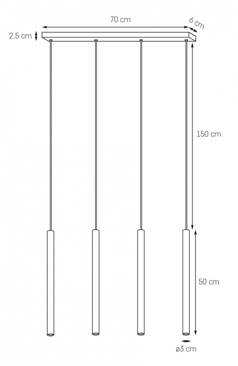 LED ROLL PENDING LAMP 4 white, Kaspa