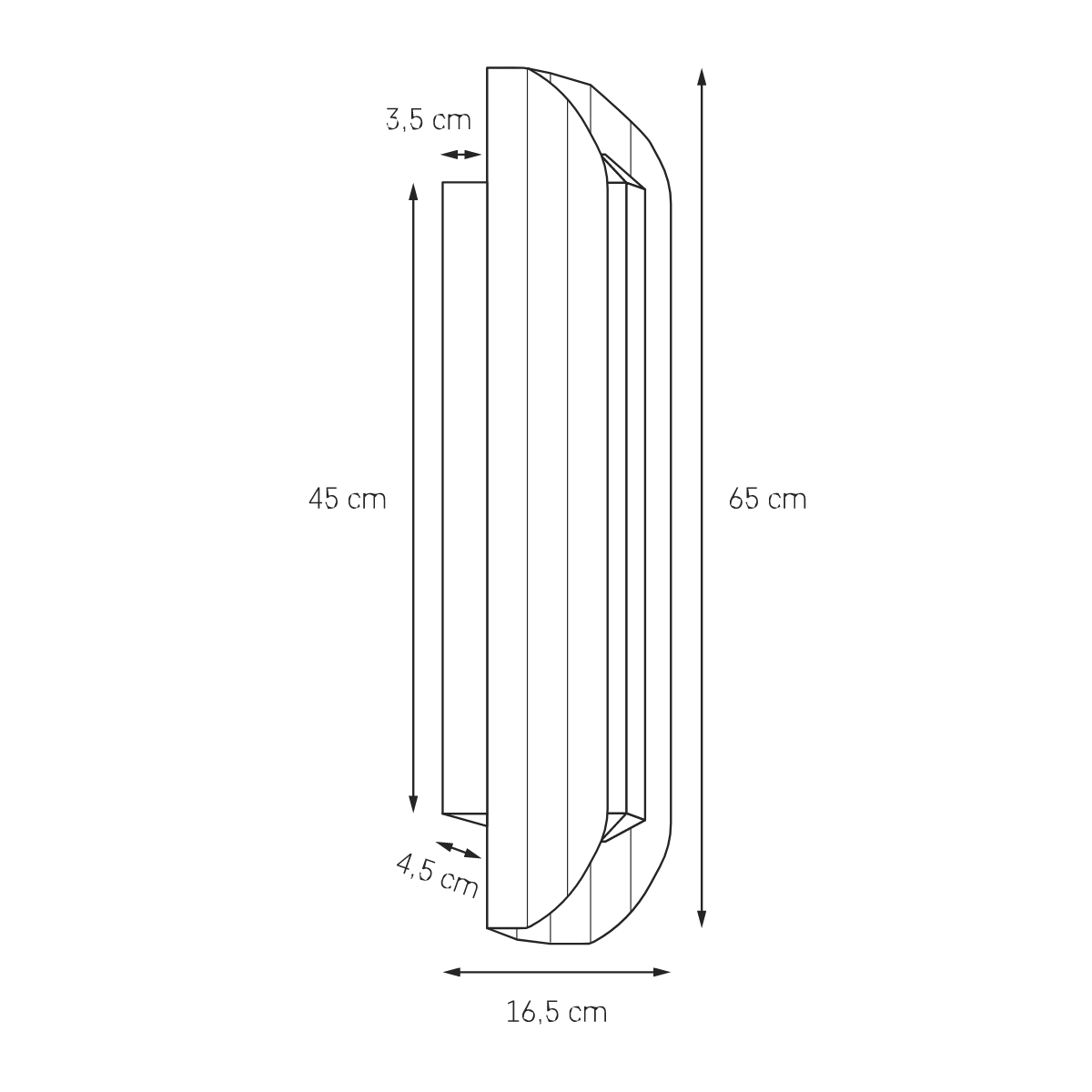 Wall lamp APOLIN 65 cm, white