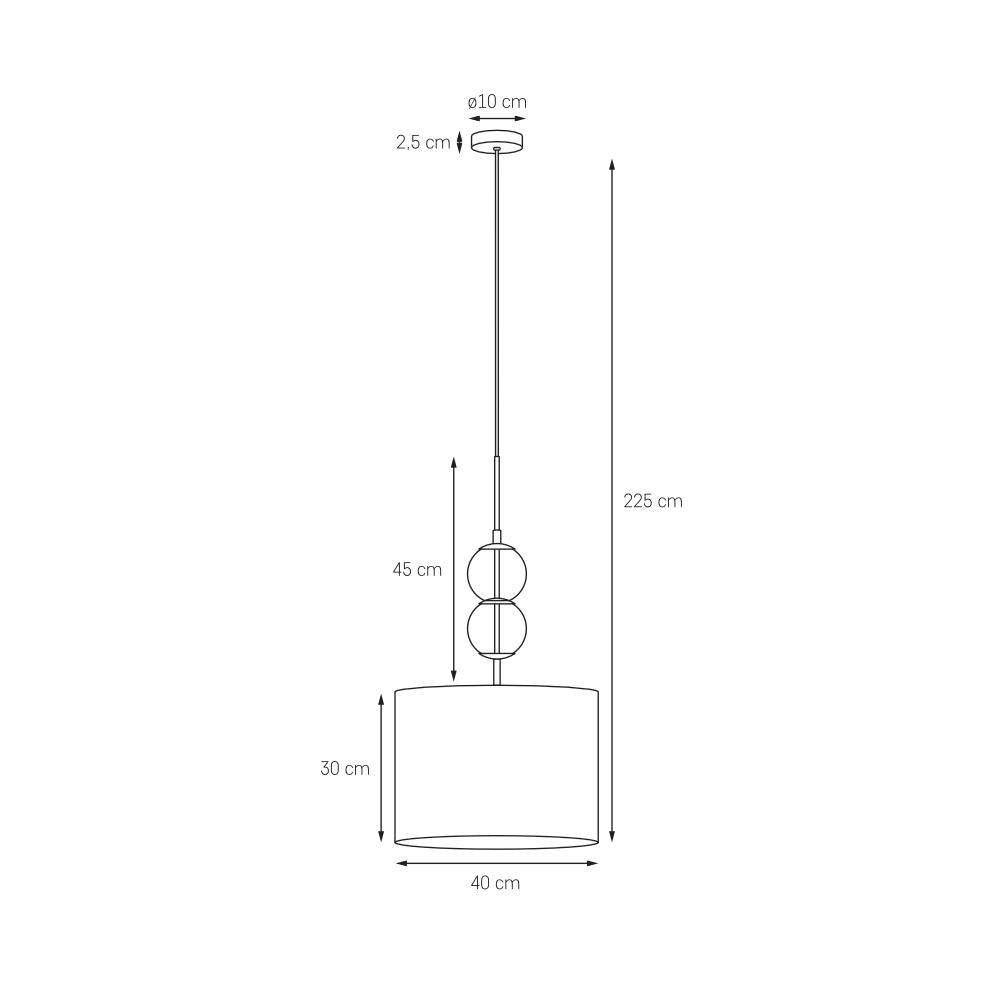 ZOE M brown pendant lamp, 40 cm