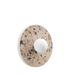 Round wall lamp LEGRA IP44, cream
