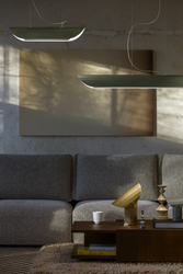 APOLIN 65 cm linear pendant lamp, sage and white