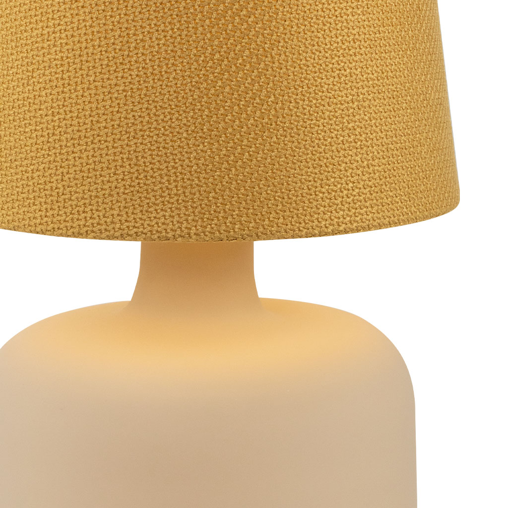 Lampa stołowa GAJA musztardowa, beżowa podstawa