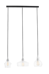 Lampa wisząca LONGIS LISTWA 3 KASPA chrom czarna, Kaspa