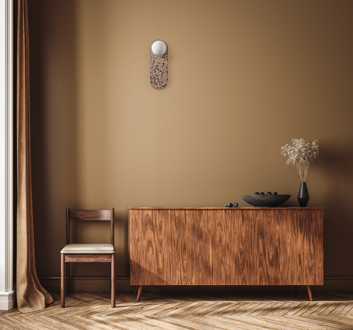 Oval wall lamp LEGRA IP44, cream