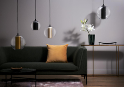 Lampa wisząca MERIDA BLACK S złota, 25 cm