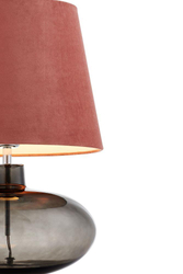 Lampa stołowa SAWA VELVET różowa, przydymiona podstawa