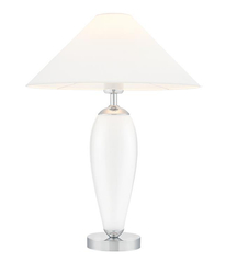 Lampa stołowa REA SILVER biała, z białą podstawą